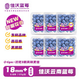 佳沃（JOYVIO）甜蜜花香云南蓝莓 18mm+ 6盒装约125g/盒 年货水果 源头直发