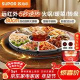 苏泊尔（SUPOR）【年货好礼】多功能暖菜板 火锅+饭菜保温板 圆形加热菜板  80CM可旋转餐桌转盘  BZ80RH851J