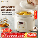 小熊（Bear）电炖锅 电炖盅 煲汤锅 炖汤锅 电砂锅 煮粥锅 婴儿熬粥家用可预约白瓷 2-3人用 DDG-E20M1米黄色2L