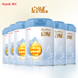 惠氏（Wyeth）启赋蓝钻HMO较大婴儿配方奶粉2段（6-12月）810g*6罐
