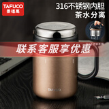 泰福高（TAFUCO）316不锈钢保温杯男士茶杯大容量保温杯茶水分离杯男商务公司礼品 T6170胡桃棕500ml【316不锈钢】