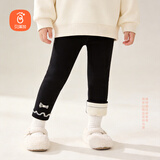 贝瑞加（Babyprints）女童打底裤秋冬宝宝加绒棉裤女孩加厚长裤儿童保暖裤子 黑150