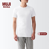 MUJI男式无侧缝天竺编织圆领T恤2件装25年夏季男士男款短袖打底衫背心 白色 FA16CC5S L （175/100A）