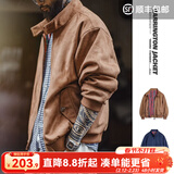 马登工装美式复古麂皮绒哈灵顿G9夹克男宽松立领vintage男士外套秋季 黄棕色 【简约休闲男装/美拉德穿搭/Cleanfit】 2XL 【请勿与浅色衣物混洗】