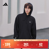 adidas休闲加厚毛圈连帽卫衣套头衫男女秋冬阿迪达斯官方轻运动   黑色   S