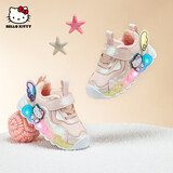 Hello Kitty童鞋女童运动鞋宝宝冬季闪灯二棉鞋短绒保暖发光灯鞋6821粉色23