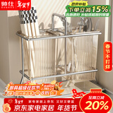 帅仕（shuaishi）厨房筷勺置物架筷子收纳盒筷笼筷子筒筷勺收纳筷子篓不锈钢沥水盒