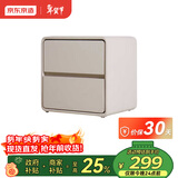 京东京造家居床头柜 现代轻奢风皮艺包裹大容量双抽储物柜 卧室收纳柜 白