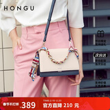 红谷女士包包链条包撞色单肩手提丝巾包牛皮斜挎包 情人节送女友