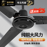 远东 电风扇吊扇56吋大吊扇大风量家用吸顶扇工业扇工厂车间学校楼顶扇 48吋1.2米三叶黑色【纯铜】 遥控
