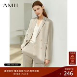 AMII女装2025职业西服套装女夏季新款休闲外套时尚西装两件套 卡其(西装) S (155)