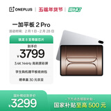 一加平板 2 Pro【国家补贴】13.2英寸平板电脑骁龙8至尊版芯片12GB+512GB 冰川银 游戏办公学生