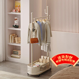 汤能优品衣架落地晾衣架卧室家用衣帽架可移动带轮挂衣架宿舍房间收纳架子 【25MM加粗】奶油风60CM