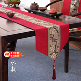 骆易家（Lorica）防水桌旗中式禅意茶席长条茶桌布餐桌茶几桌布茶旗茶桌垫布定制 国色芳华-红色（防水款） 【桌旗】33*240cm【适合桌长1.7-2.0米】