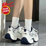 回力女鞋老爹鞋女2025年秋季新款厚底增高百搭网面休闲鞋透气运动鞋子 白深蓝 -J098C 37