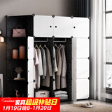 安尔雅简易衣柜收纳柜塑料储物双人双人衣橱非布非实木组装组合单人衣柜