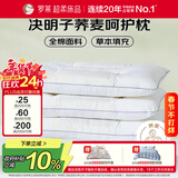 罗莱家纺 枕头枕芯脊椎枕 100%全棉决明子荞麦花草护颈低枕 46*72