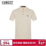 ORRDT澳林丹顿轻奢男士POLO衫夏季商务休闲男高端短袖t恤蜜蜂刺绣 卡其色 52 (XL)