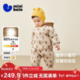 迷你巴拉巴拉连体羽绒服男女童宝宝冬季加厚三防萌趣动物毛绒帽羽绒连体衣