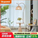 顾家奶油风落地灯客厅沙发边卧室床头置物架设计师高级氛围感立式台灯 奶油色-常规款-梅花罩-天猫精灵 【国货大牌 官方正品】质保十年