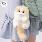 麦扣羊仿真猫咪玩偶毛绒挂件钥匙扣情侣挂件玩偶小礼品送女友生日礼物 火焰三花猫小挂件 赠-精美礼盒+代写贺卡