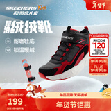 Skechers斯凯奇儿童秋冬休闲男女童二棉鞋轻质加绒保暖靴405222L/302583L 男童/黑色/红色/BKRD 36