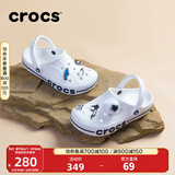 CROCS卡骆驰贝雅卡骆班洞洞鞋轻便耐磨拖鞋一脚蹬休闲鞋|205089 白/深蓝-126 36 /37(220mm)