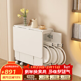 SOFS折叠餐桌椅组合小户型客厅家用简易可移动伸缩吃饭桌子靠墙折叠桌 【收纳款】1.2米(1桌6凳)