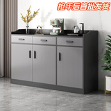 亿家木轻奢餐边柜碗柜客厅靠墙收纳柜多功能储物柜现代简约茶水柜酒柜 【品质升级】三门三抽120CM 自行组装