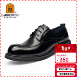老人头（LAORENTOU）皮鞋男头层皮大头鞋经典商务皮鞋厚底正装皮鞋 522010119 黑 43