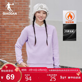 乔丹加绒卫衣女士春季超暖绒外套运动休闲套头衫宽松圆领长袖上衣