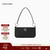 Calvin Klein【新年礼物】时尚腋下包休闲通勤包包字母拉链CK女包单肩法棍包 001-太空黑 OS