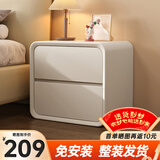 锦汐床头柜实木奶油风收纳柜卧室2025新款床边柜简约轻奢高级感置物柜 【加厚实木】50CM-双抽#