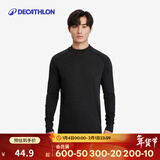 迪卡侬（DECATHLON）户外滑雪速干跑步透气轻量保暖舒适排汗弹力打底衣裤 【男士】黑色上装 M