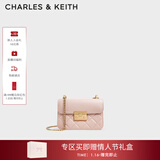 CHARLES&KEITH拼接菱格链条单肩斜挎小方包包女包生日礼物新年礼物CK2-80701360 CK2-80701360Light Pink浅粉色 S