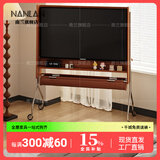 南兰中古风可移动电视机架移动支架实木客厅卧室落地小户型电视柜 适配55寸电视 樱桃木复古拼色【长1270高1000】