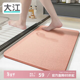 大江硬硅藻泥地垫浴室门口吸水地垫卫生间脚垫浴室垫子防滑39x60cm