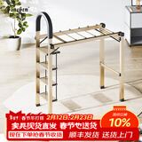 格美居（GEMJU） 梯子家用折叠晾衣架两用室内多功能伸缩人字梯铝合金晾晒扶梯 多功能 香槟金四步晾晒梯