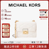 MICHAEL KORS情人节轻奢MK女包SERENA链条菱格单肩斜挎包 中号 白色