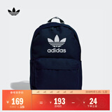 adidas可调节运动双肩背包男女阿迪达斯官方三叶草HK2621 深靛蓝 NS