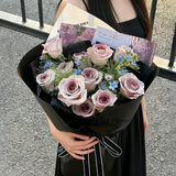 莱一刻情人节鲜花速递玫瑰礼盒花束表白送女友生日礼物全国同城配送 11朵乌梅子酱玫瑰花束