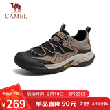 骆驼（CAMEL）踏山男士户外登山复古网面休闲低帮徒步鞋 G14S342046 棕/黑 43