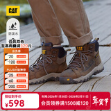卡特（CAT）马丁靴工装靴男鞋牛皮防泼水防撞防触电户外轻量登山靴THRESHOLD 棕色P91699 42