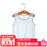 kordear 新生儿衣服婴儿宝宝薄款夏装无袖上衣男宝宝夏天衣服竹纤维小背心女夏 浅蓝 80 cm（偏小拍大一码)