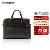 新秀丽（Samsonite）公文包手提电脑包精品男包笔记本包黑色/咖色13.3英寸BC9*09011
