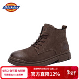 Dickies高帮男靴厚底马丁鞋男士靴子潮男女靴情侣鞋 美拉德棕 42 