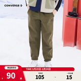 Converse匡威童装男童加绒针织长裤卫裤冬季新款儿童中大童休闲运动裤 灰橄榄绿 160 /69 【建议身高158-170cm】