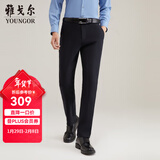 雅戈尔（YOUNGOR）休闲裤男DP棉免烫不易皱裤子自然垂顺易打理新品 VCDP329979AWA黑色 33 82A