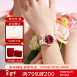 劳士顿（ROSDN）手表女士花仙子日历防水陶瓷带女士手表十大品牌生日礼物送女友