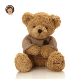 柏文熊脚印毛衣泰迪熊40cm布娃娃公仔毛绒玩具玩偶女孩生日送礼圣诞礼物